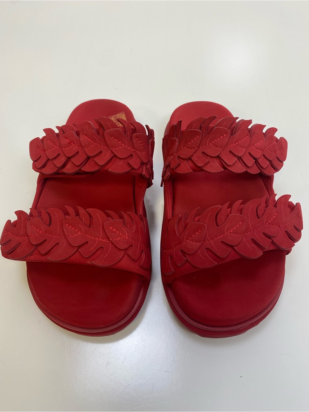Farm Rio Women’s Slide Sandals with Leaf-Detail Straps